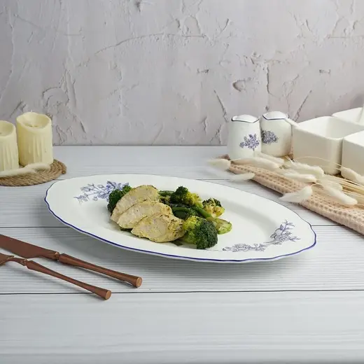 Блюдо овальное P.L. Proff Cuisine Sea Flower 36*22,5 см h2,6 см
