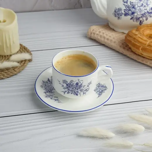 Кофейная пара P.L. Proff Cuisine Sea Flower 120 мл d 6,7 см h5,5 см