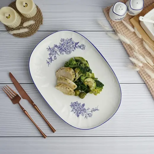 Блюдо овальное P.L. Proff Cuisine Sea Flower 31*21,7 см h3 см