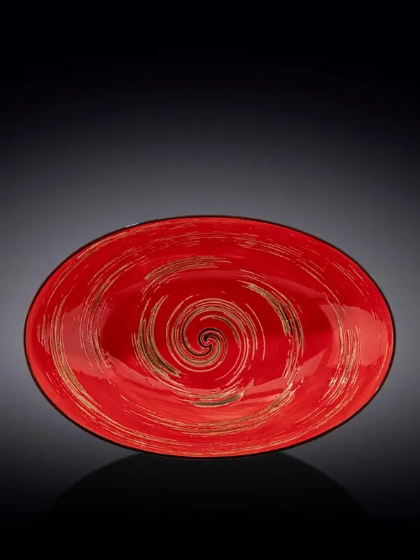 Салатник овальный, Wilmax, Spiral, 30x19.5x7 см, Красный