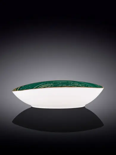 Салатник овальный, Wilmax, Spiral, 25 см, Зеленый