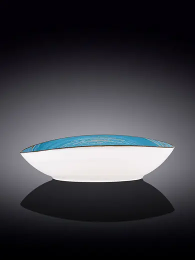 Салатник овальный, Wilmax, Spiral, 25 см, Голубой