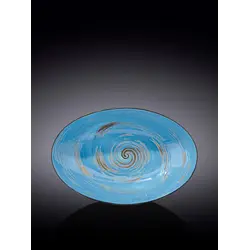 Салатник овальный, Wilmax, Spiral, 25 см, Голубой