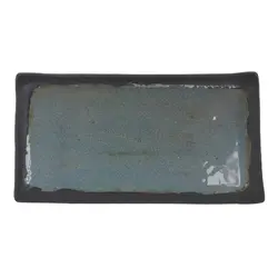 Блюдо прямоугольное, P.L. Proff Cuisine, Turquoise design on black, 32 x 17,6 x 2 см