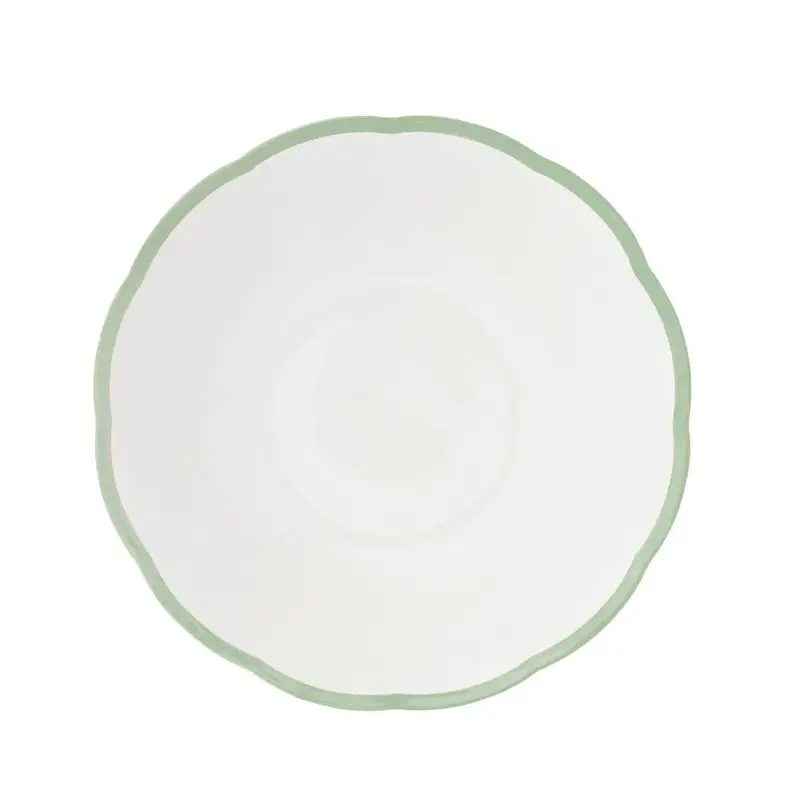 Салатник с цветным кантом (зеленый) Ø 23,7 см