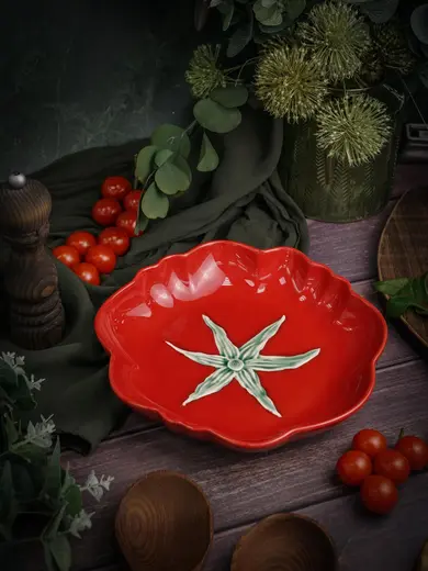 Тарелка глубокая d 26 см h 4,6 см, Tomato