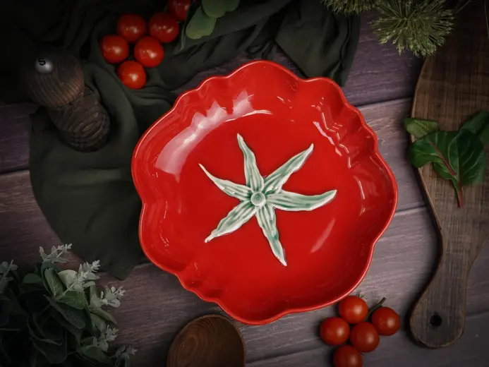 Тарелка глубокая d 26 см h 4,6 см, Tomato