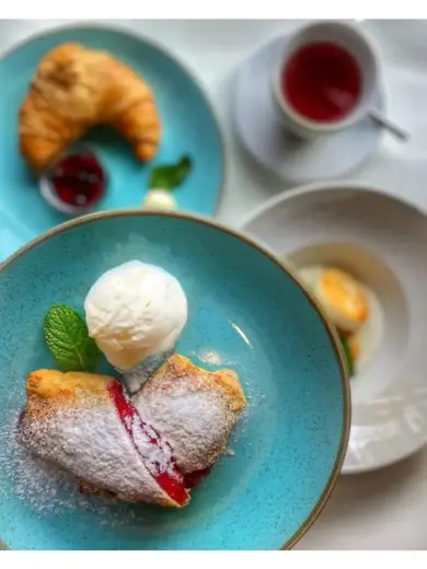 Набор десертных тарелок Porland Seasons 18 см (4 предмета), бирюзовый