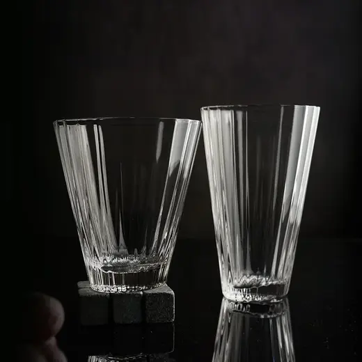 Стакан Олд Фэшн 340 мл "Fire Optical" d 9,4 см h10,7 см оптические грани дно овал P.L. - BarWare [6]