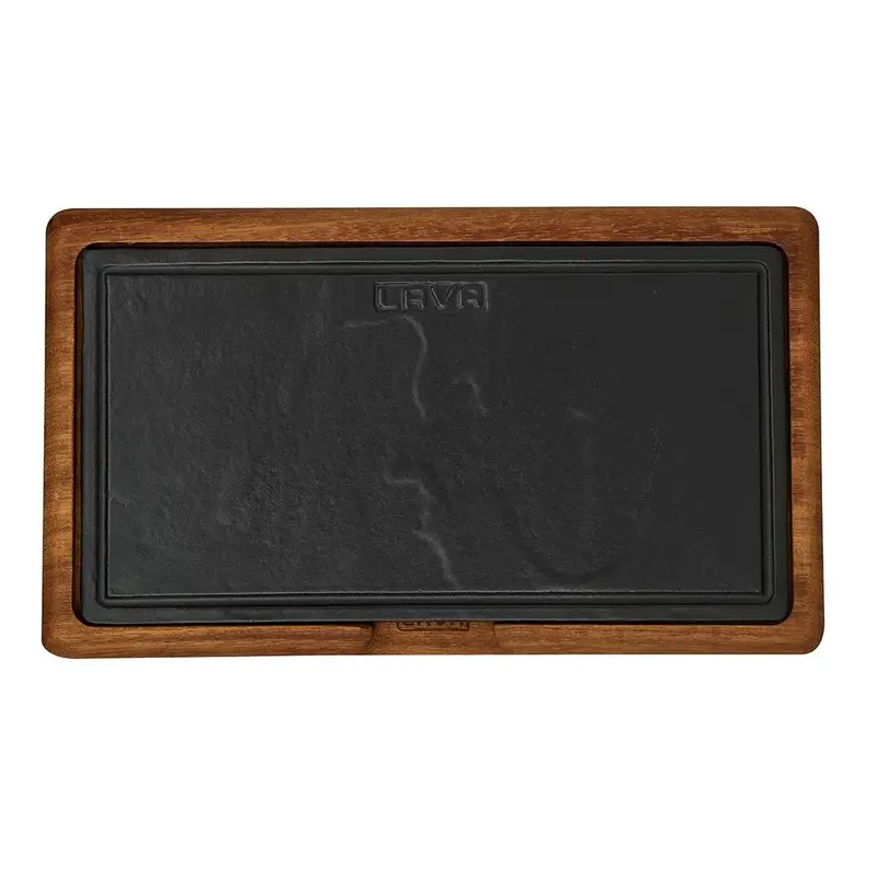 Доска для подачи 30*16 см прямоуг. дерево с чугунной вставкой LAVA