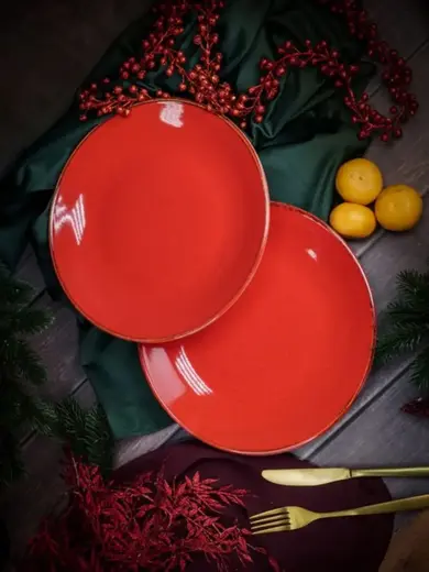 Набор обеденных тарелок Porland Seasons 28 см (2 предмета), красный