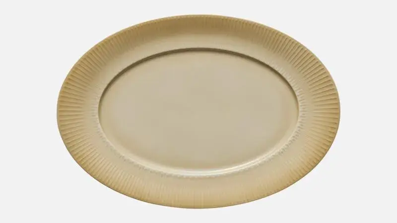 Блюдо овальное 34x23,3 см, h 2,4 см, цвет бежевый, Nature Infused