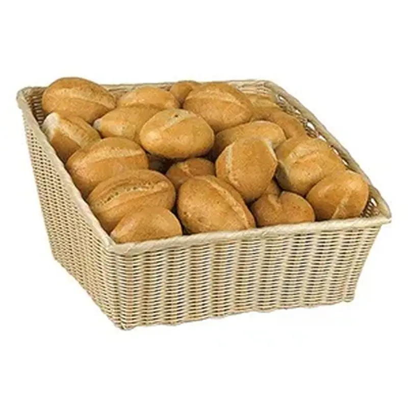 Корзина для хлеба, APS, прямоуг., бежевая, полиротанг, 45 * 42 * 17/24 см