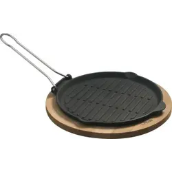 Сковорода-гриль d=25 см. h=1,5 см. 0,4 л. чугун. черная, на подставке ECO LAVA /1/8/