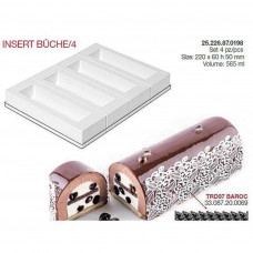 Форма кондитерская Silikomart INSERT BUCHE/4 22*6 см, h 5 см, силикон, Италия