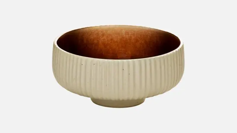 Салатник (с рельефом) 330 мл, d 12 см, h 5,6 см, цвет коричневый, Nara