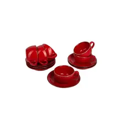 Набор чайных пар Porland Seasons 250 мл (12 предметов), красный