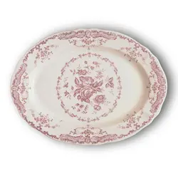Блюдо овальное L 30,5 см, цвет декора розовый