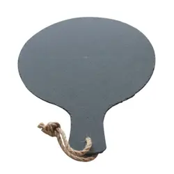 Блюдо для подачи круглое d=25 см. h=0,8 см. черное, сланец с ручкой MGprof /1/10/