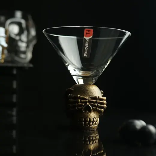 Рюмка коктейльная 220 мл Мартини Череп Skull d 11,8 см h12,5 см P.L. - BarWare [4]
