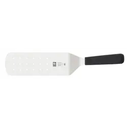 Лопатка 37,5 см. изогнутая раб. часть 19,5*7,5 см. нерж. перфор. с пластик. ручкой черная Icel /1/6/