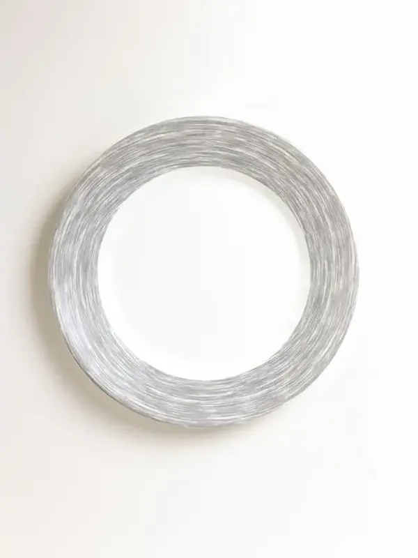 Тарелка, ARC International, Brush, серый край, d 254 мм