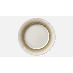 Тарелка мелкая с римом и рельефным бортом d 31,4 см, h 2,5 см, бежевый декор по внутренней кромке, Nature Infused