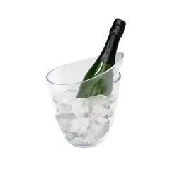 Ведро для шампанского 2 л. пласт. d=200/110 мм. h=225 мм. с ручками для 1-й бутылки, прозрачное VB /1/12/