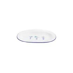 Блюдо овальное Porland Vaso Piccolo DS11 Blue 25 см, кант синий