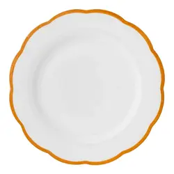 Блюдо круглое, с цветным кантом (охра) Ø 31,5 см
