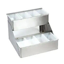 Контейнер емкость для фруктов и специй 8 отд. 2 яруса 45*30,5*22,5 см см нерж. P.L.