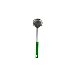 Половник 0,12 л. L ручки 27 см. d=8,6 см. нерж. плоское дно с пластик. ручкой зелён. MGsteel /1/72/