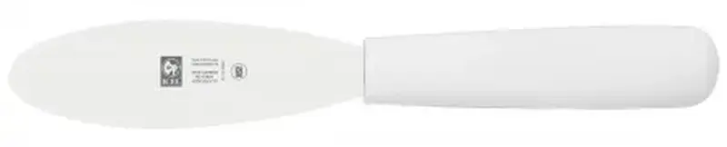 Шпатель кондитерский 21 см. раб. часть 11*3,3 см. нерж. с пластик. ручкой, белый Icel /1/6/