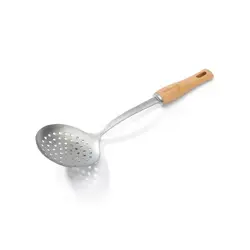 Шумовка 365 мм. d=110 мм. нерж с дерев. ручкой De Buyer /1/72/