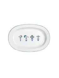 Блюдо овальное Porland Vaso Piccolo DS12 35 см, кант зеленый