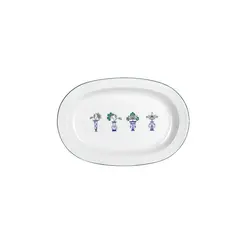 Блюдо овальное Porland Vaso Piccolo DS12 35 см, кант зеленый