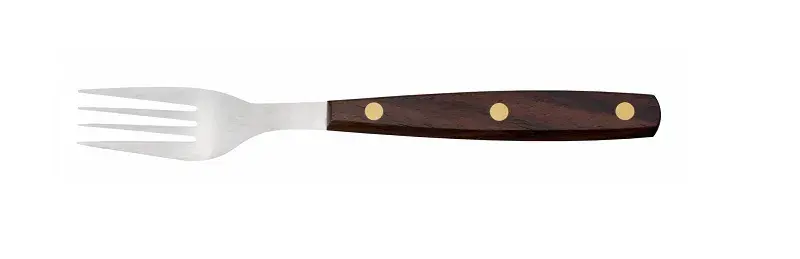 Вилка для стейка 18/0 2 мм 19,5 см. ручка темное розовое дерево Icel /1/12/