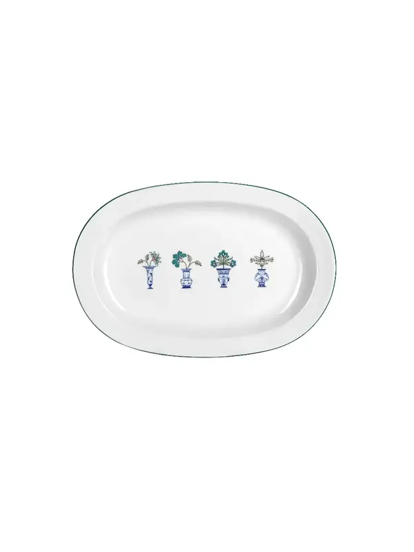 Блюдо овальное Porland Vaso Piccolo DS12 31 см, кант зеленый