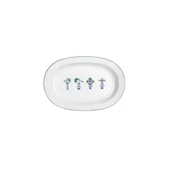 Блюдо овальное Porland Vaso Piccolo DS12 31 см, кант зеленый