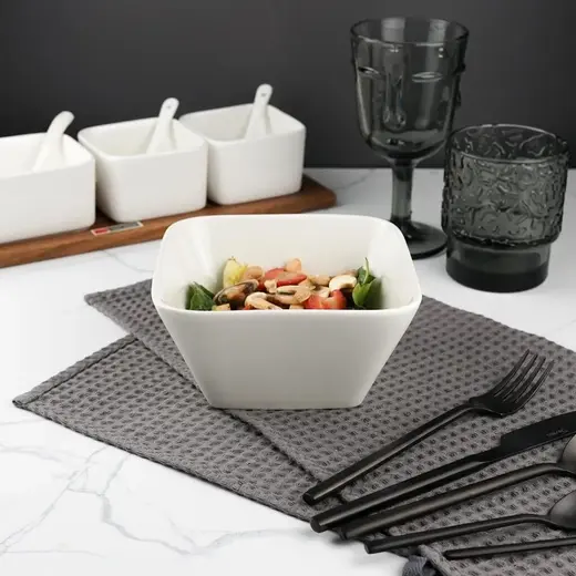 Салатник 550 мл 16*16 см квадратный белый фарфор P.L. Proff Cuisine [6]