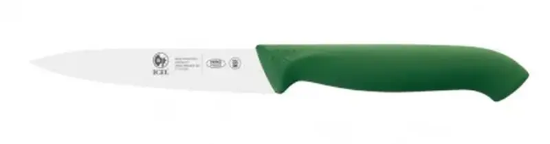 Нож для овощей 100/205 мм. с волн. кромкой, зеленый антибактер. ручка HoReCa Icel /1/