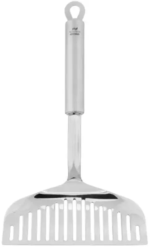 Лопатка 29 см. изогнутая раб. часть 8*16 см. нерж. перфорир. широкая для рыбы FM /1/6/