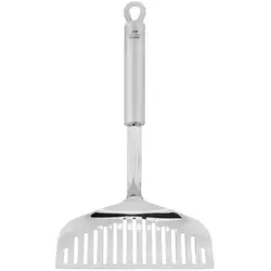 Лопатка 29 см. изогнутая раб. часть 8*16 см. нерж. перфорир. широкая для рыбы FM /1/6/