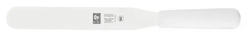 Лопатка 24 см. прямая раб. часть 14*2,7 см. нерж. узкая с пластик. ручкой, белая Icel /1/6/