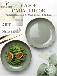 Набор салатников Porland Seasons 22 см (2 предмета), тёмно-серый, 835 мл