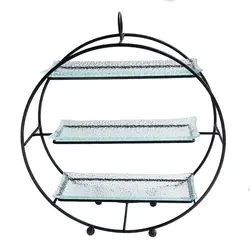 Подставка фуршетная горка 3 яруса 33*11*36 см нерж. + 3 блюда стекло P.L. Proff Cuisine