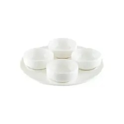 Блюдо для подачи круглое d=180 мм. с 4 соусниками 30 мл. Белый, форма Гурмэ Bonna /1/12/648/ 