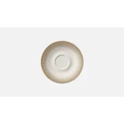 Блюдце для чашки с рельефом d 13,2 см, h 1,8 см, бежевый декор по внешней кромке, Nature Infused
