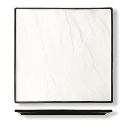 Блюдо квадратное 25*25 см Relief белое с черным бортом фарфор P.L. Proff Cuisine [3]