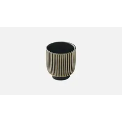 Чашка без ручки, (с рельефом) 100 мл, d 7 см, h 6,6 см, цвет черно-белый, Nara